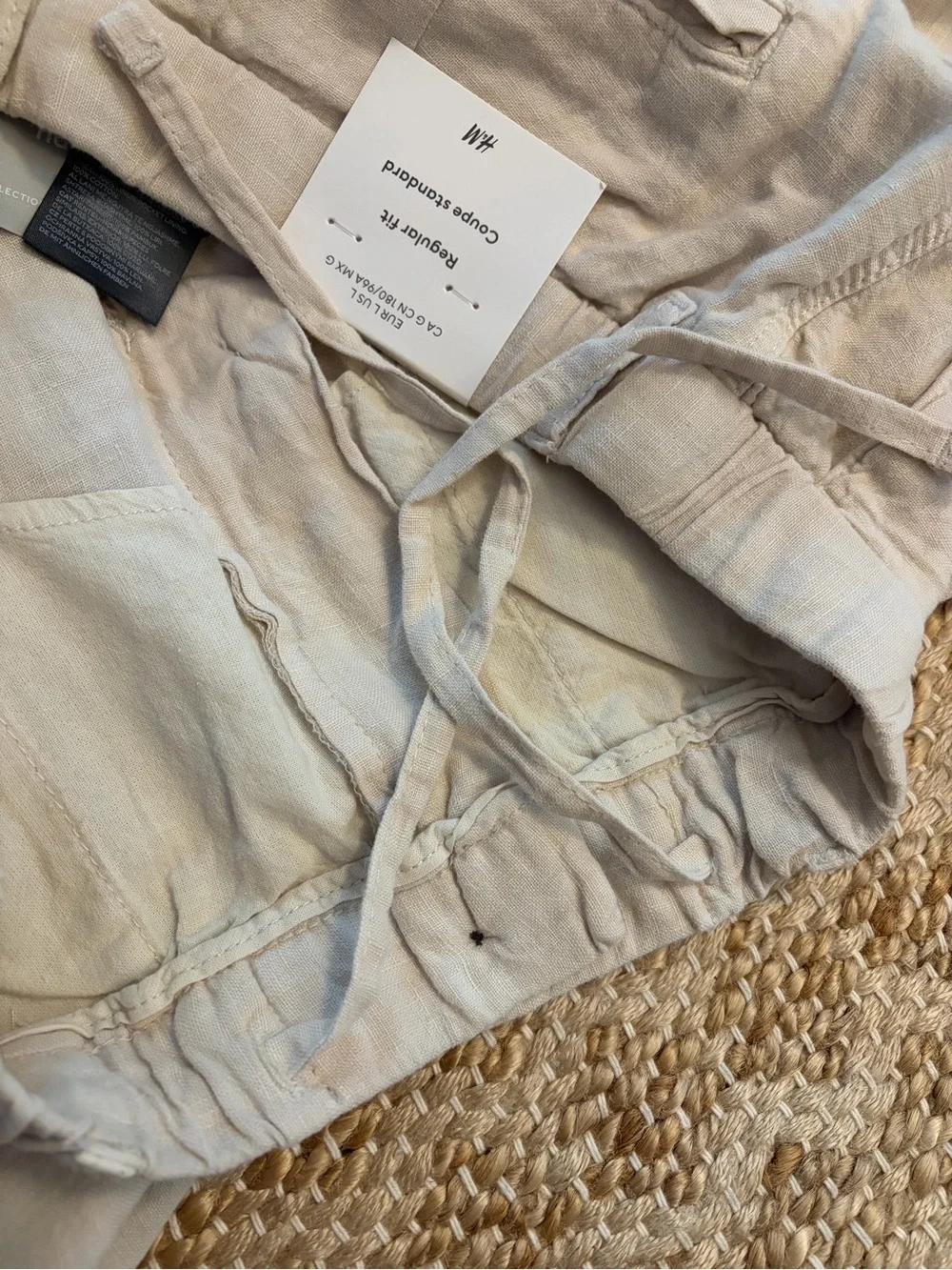 H&M Linen Blend Pants in Natural - NWT